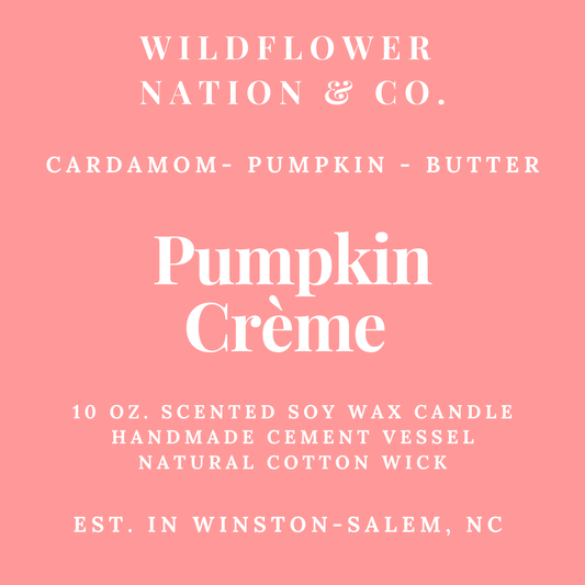 Pumpkin Crème - Handmade 10 oz. Soy Wax Candle