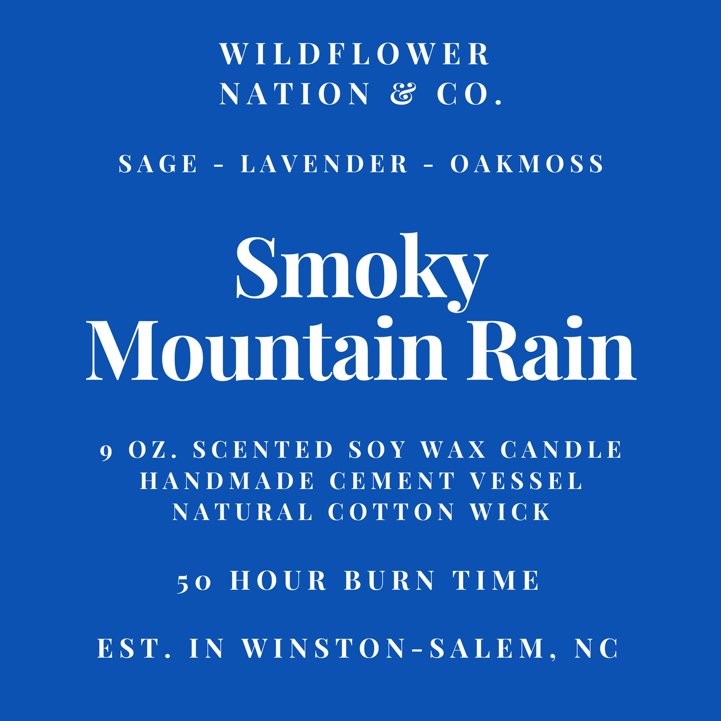 Smoky Mountain Rain - Handmade Vessel - 9 oz. Soy Wax Candle